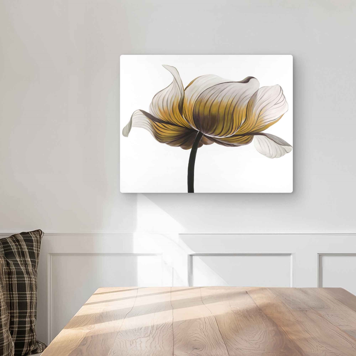 C1MP1620UDD2PV 16 x 20 in. Yellow Anemone Flower Metal Print Wall Art - Floral Livingroom Decor
