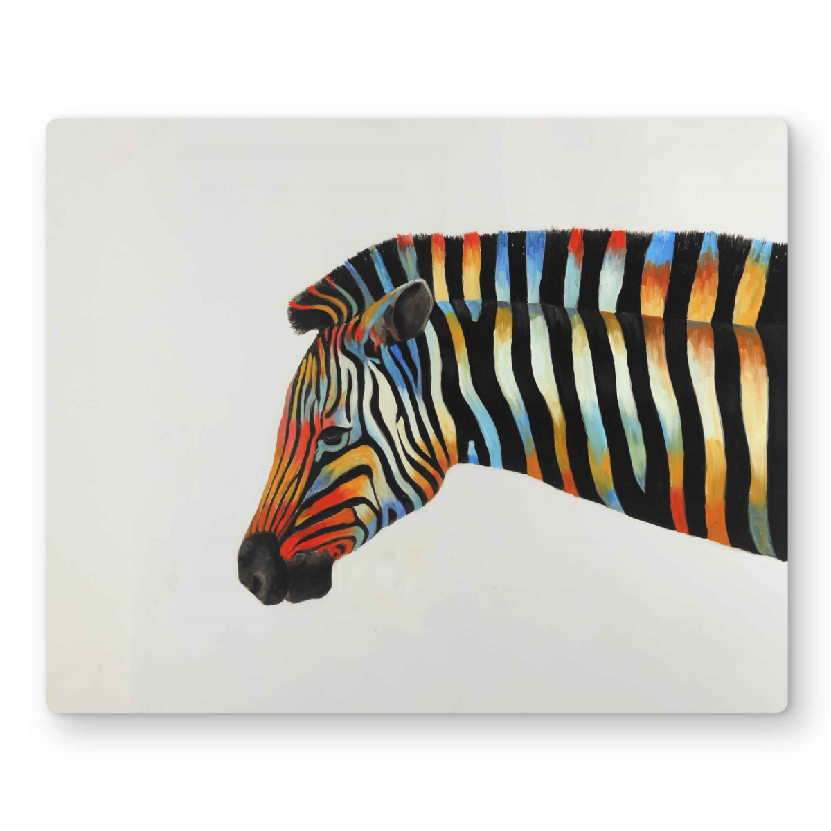 C1MP1620R0ETO5 16 x 20 in. Colorful Zebra Wall Art - Livingroom Wildlife Metal Print