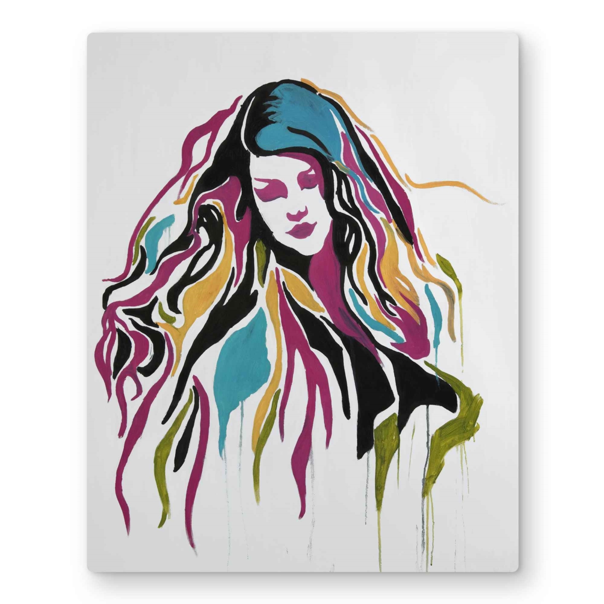 C1MP1620RJNHRH 16 x 20 in. Woman Graffiti Art Wall Art - Bedroom Figurative Metal Print Decor