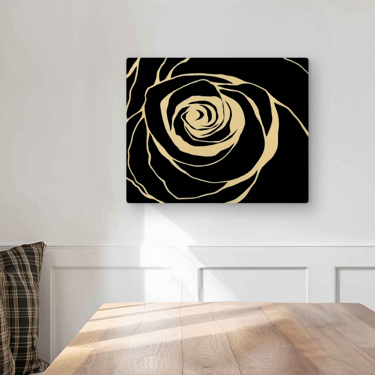 C1MP1620X9SUTY 16 x 20 in. Black Rose - Illustrative Shapes Metal Print Wall Art for Home Decor