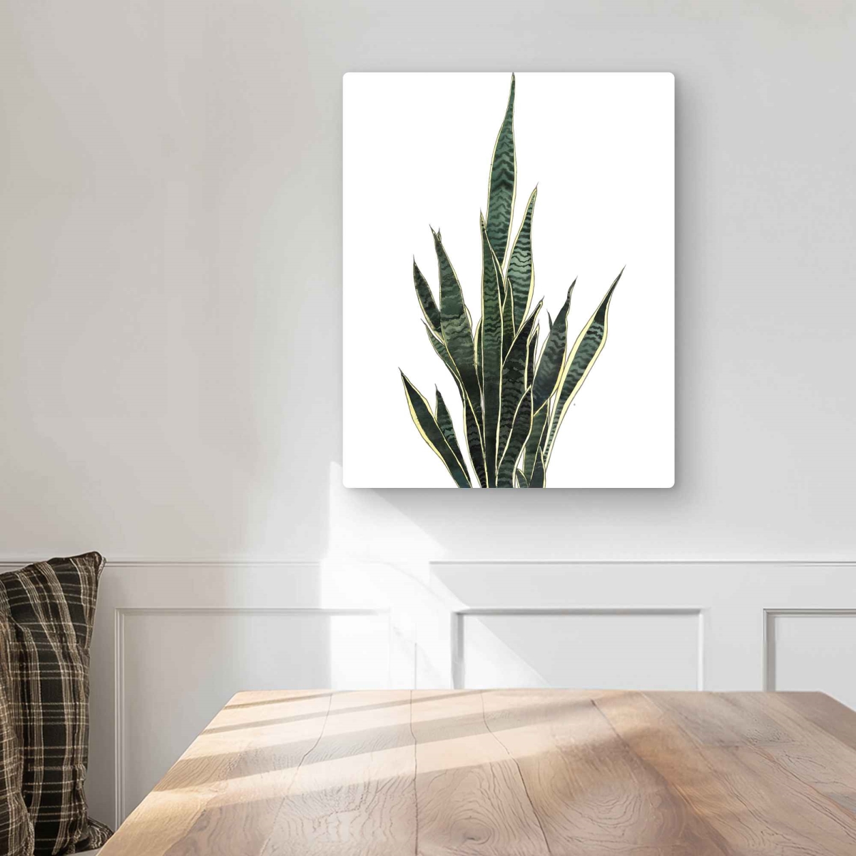 C1MP1620XJSBCU 16 x 20 in. Snake Plant - Scandinavian Leaves Metal Print Wall Art for Home Decor