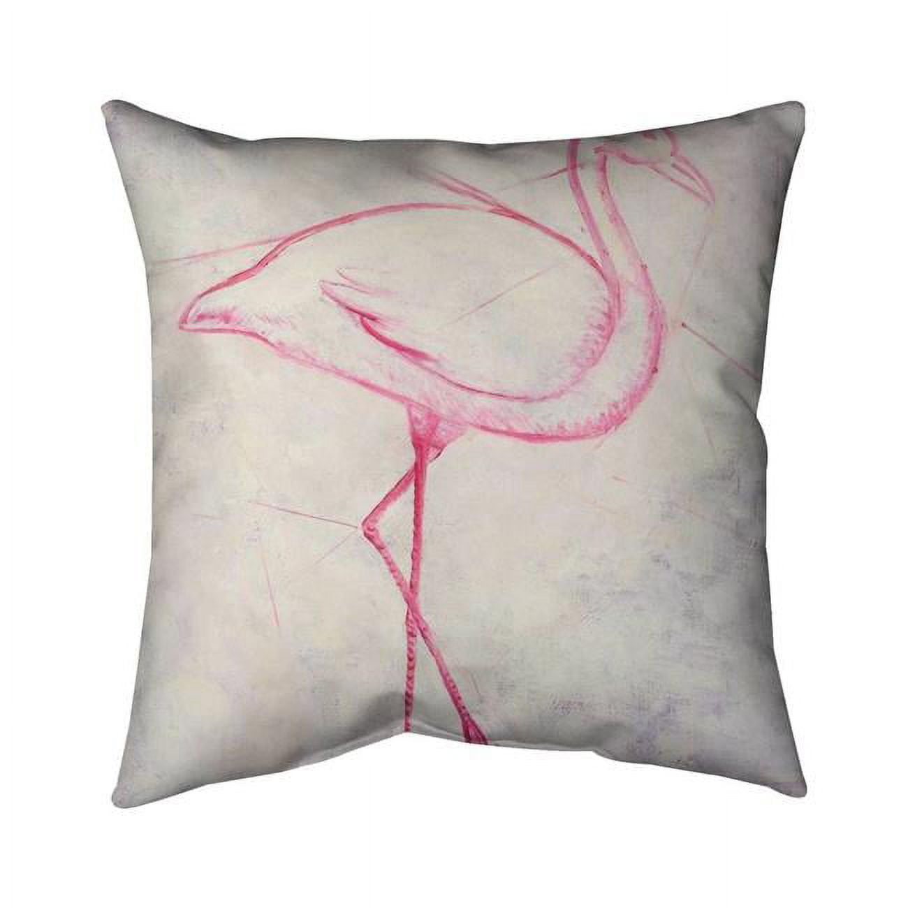 26 x 26 in. Flamingo Sketch-Double Sided Print Indoor Pillow