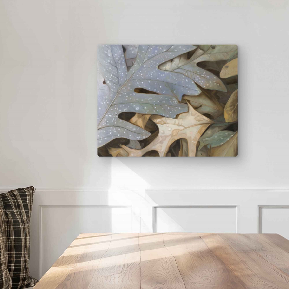 C1MP1620XTG9ZR 16 x 20 in. Autumn Leaves Wall Art - Brown Hyperrealist Metal Print
