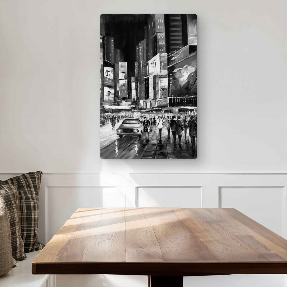 C1MP2030ODA5I9 20 x 30 in. Times Square Monochrome - Metal Print Wall Art for Home Decor