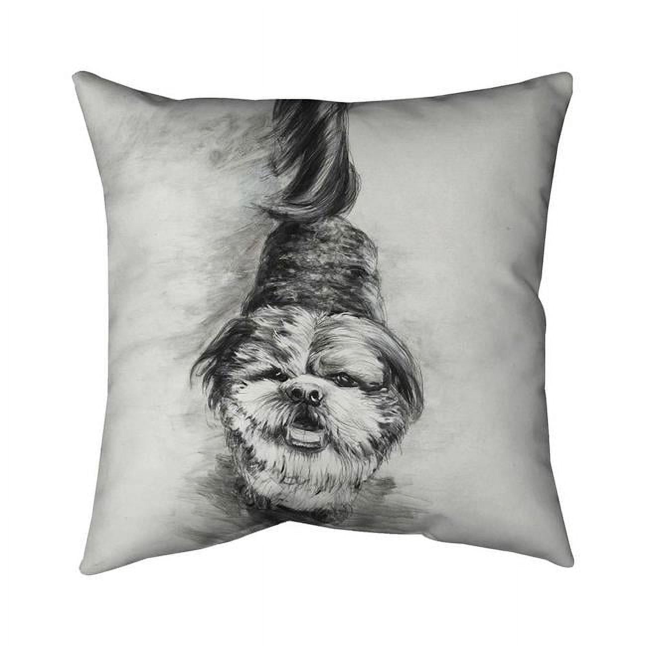 26 x 26 in. Happy Dog Sketch-Double Sided Print Indoor Pillow