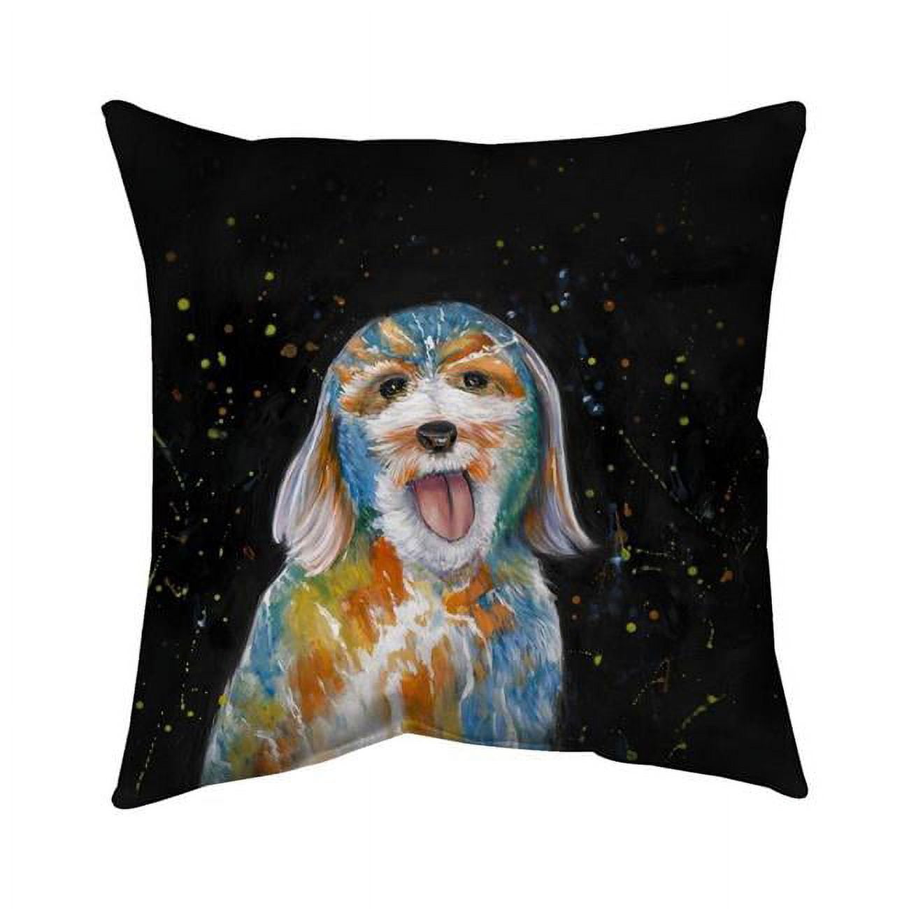 26 x 26 in. Abstract Labradoodle-Double Sided Print Indoor Pillow