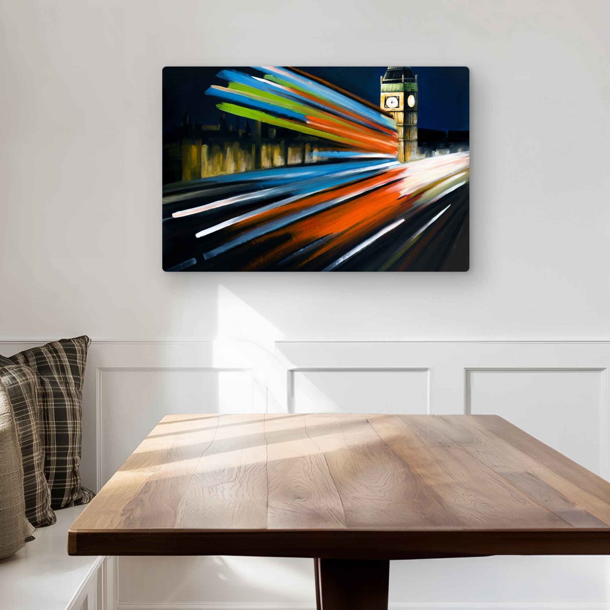 C1MP2030ZQ6DTA 20 x 30 in. London Bus with Long Exposure Wall Art - Contemporary Office Metal Print