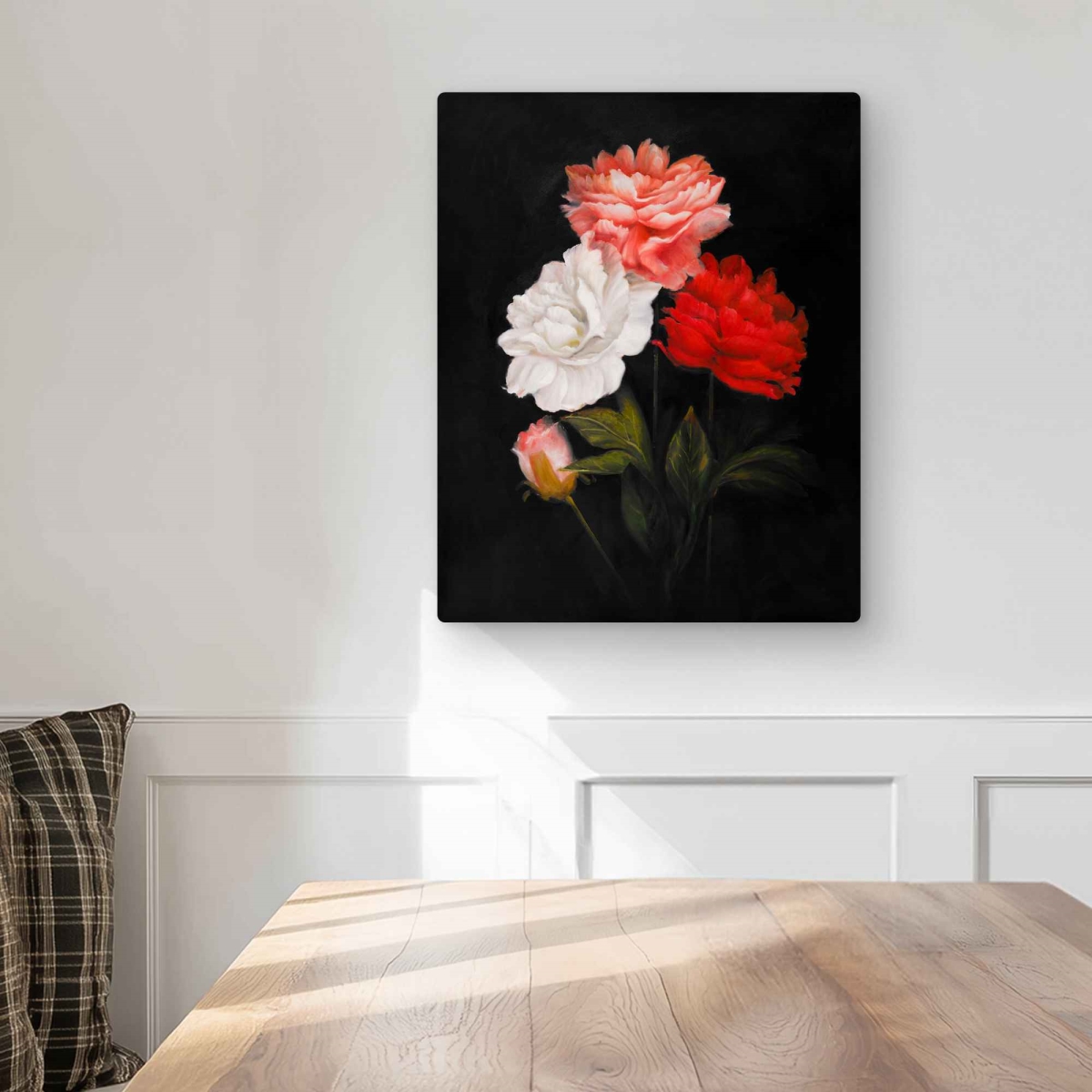 C1MP16203SUJEO 16 x 20 in. Small Bundle of Roses - Botanical Metal Print Wall Art for Home Decor