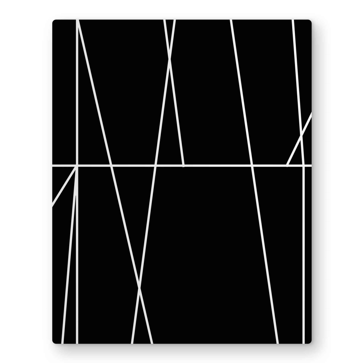 C1MP16203TPIU2 16 x 20 in. White Stripes On Black Background Wall Art - Modern Abstract Metal Print