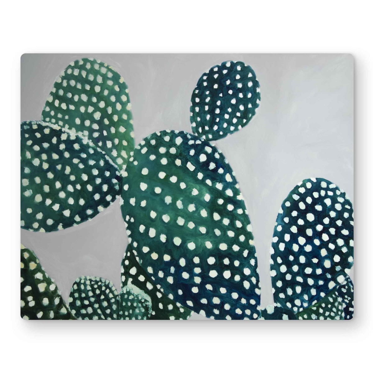 C1MP162044N231 16 x 20 in. Opuntia Cactus - Green Flowers Metal Print Wall Art for Home Decor