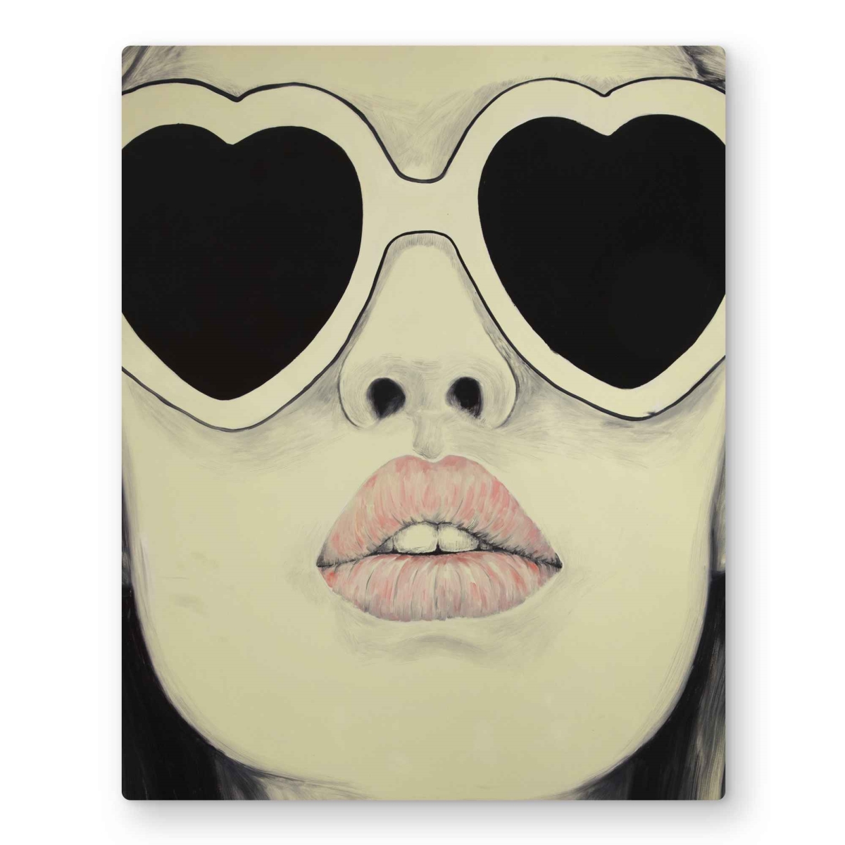 C1MP16204IUHS7 16 x 20 in. Young Lady with Glasses Wall Art - Beauty Office Metal Print Decor