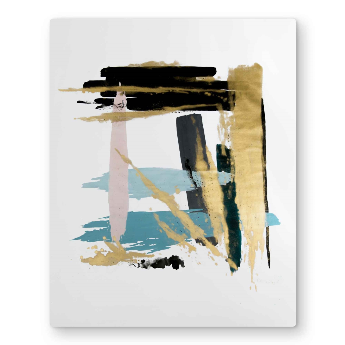 C1MP1620B3HG4B 16 x 20 in. Pastel Stroke - Black Shapes Metal Print Wall Art for Home Decor