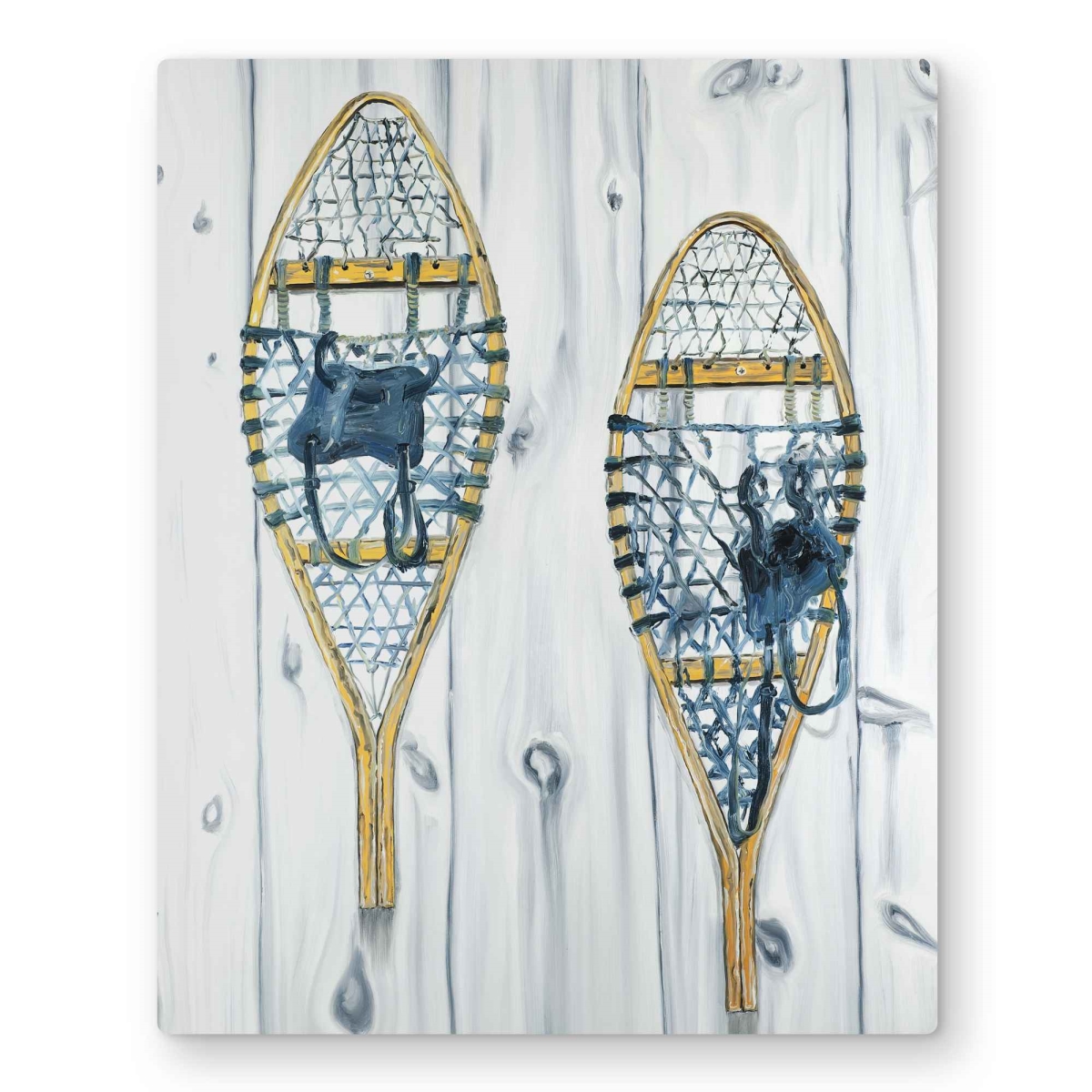 C1MP1620BHE8RX 16 x 20 in. Set of Vintage Wood Snowshoes Wall Art - Home Decor Metal Print