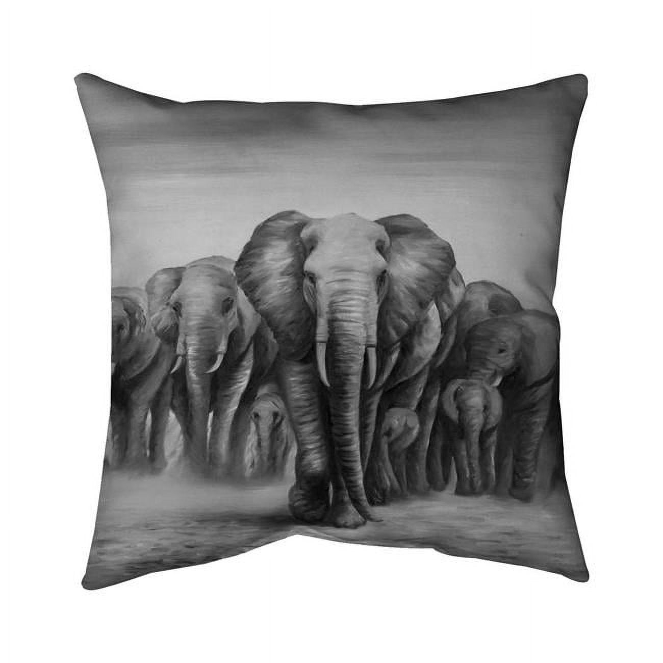 26 x 26 in. Herd of Elephants-Double Sided Print Indoor Pillow
