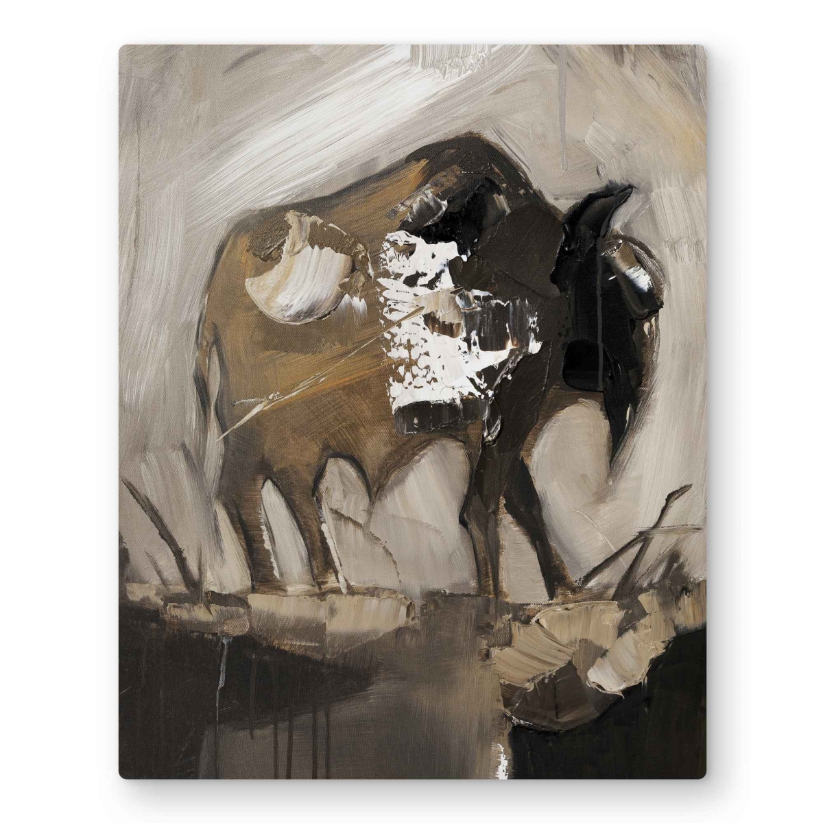 C1MP162050TVX4 16 x 20 in. Abstract Buffalo - Beige Metal Print Wall Art - Office Art