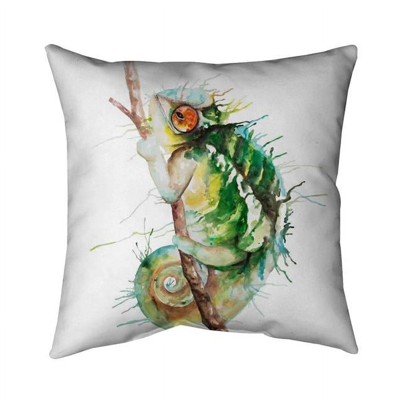 26 x 26 in. Watercolor Chameleon-Double Sided Print Indoor Pillow