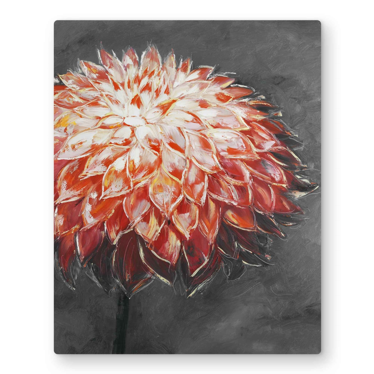 C1MP1620B6UXI2 16 x 20 in. Abstract Dahlia Flower - Red Metal Print Wall Art - Bedroom Decor