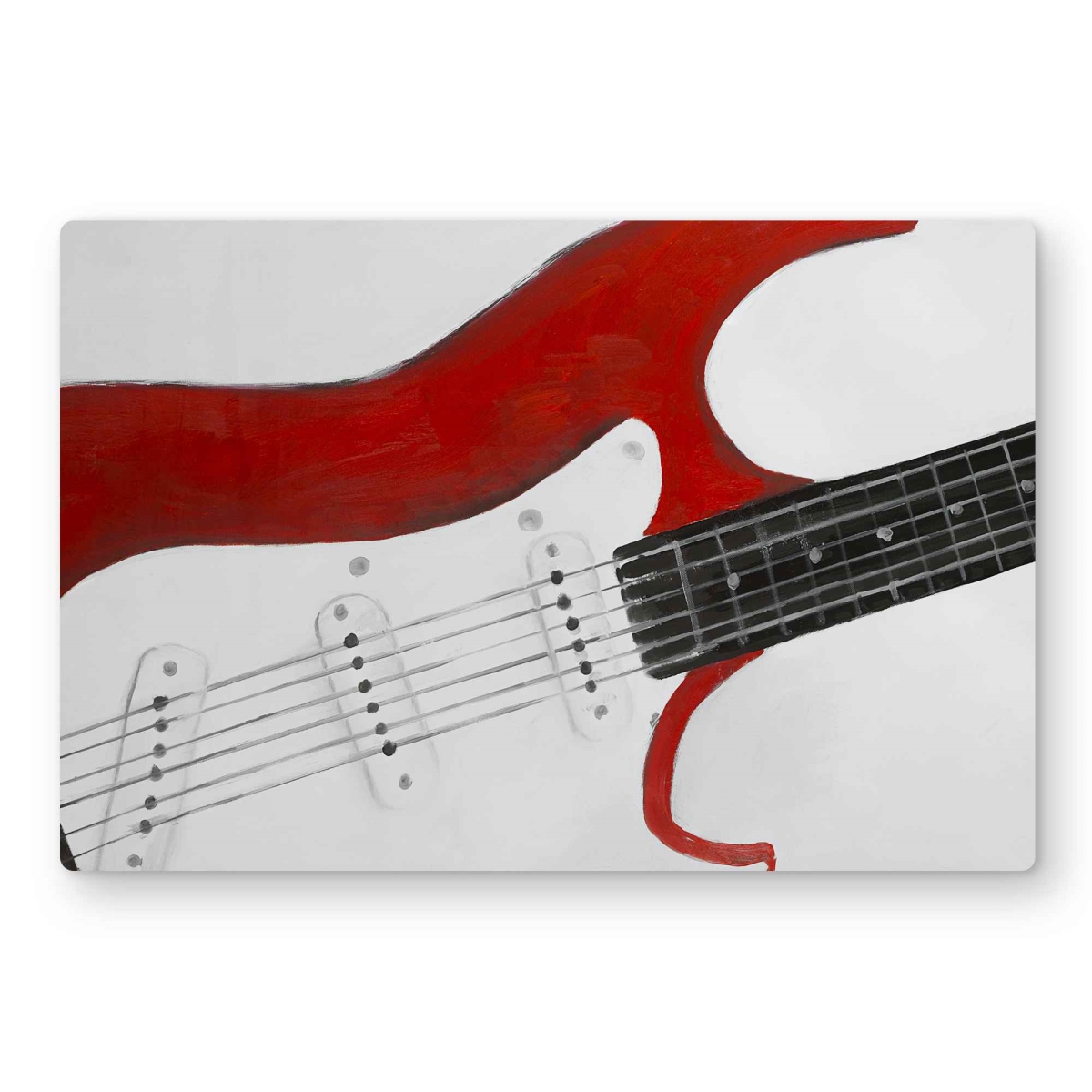 C1MP1218K9W0BN 12 x 18 in. Red Rock Guitar Metal Print Wall Art - Unique Home Decor Musical Art