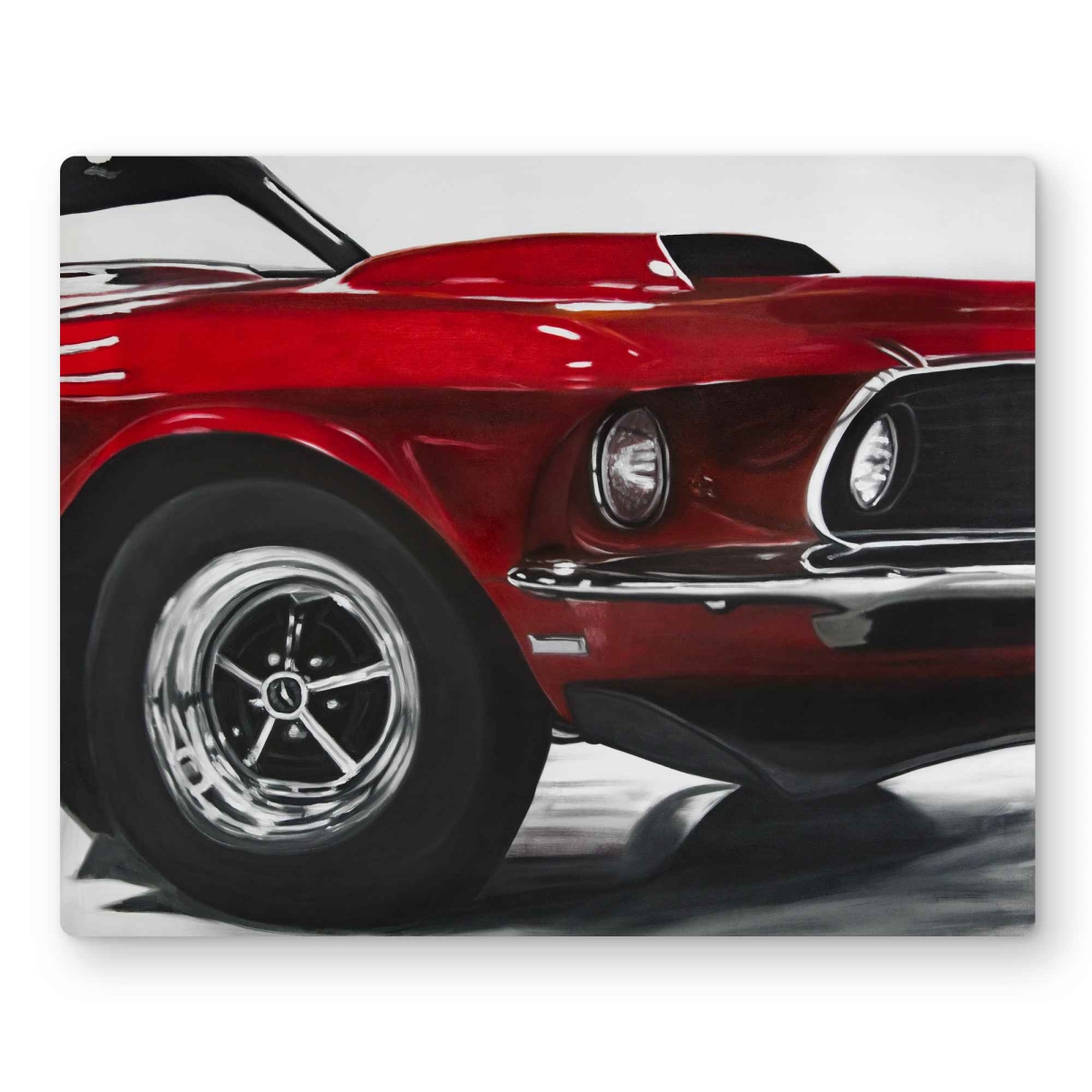 C1MP1620C1NGF9 16 x 20 in. Classic Red Car - Vintage Office Metal Print Wall Art for Home Decor
