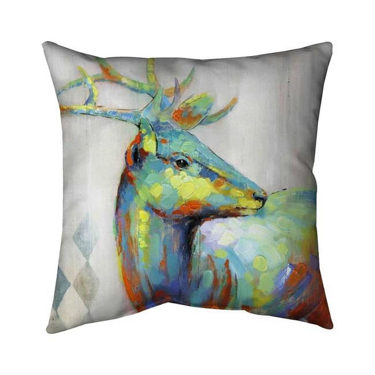 26 x 26 in. Abstract Color Spotted Deer-Double Sided Print Indoor Pillow