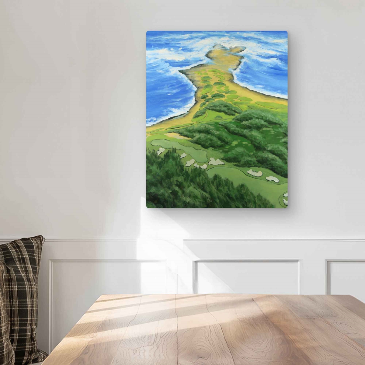 C1MP1620I2GNGA 16 x 20 in. Golf Course on the Coast Wall Art - Scenic Landscapes Metal Print