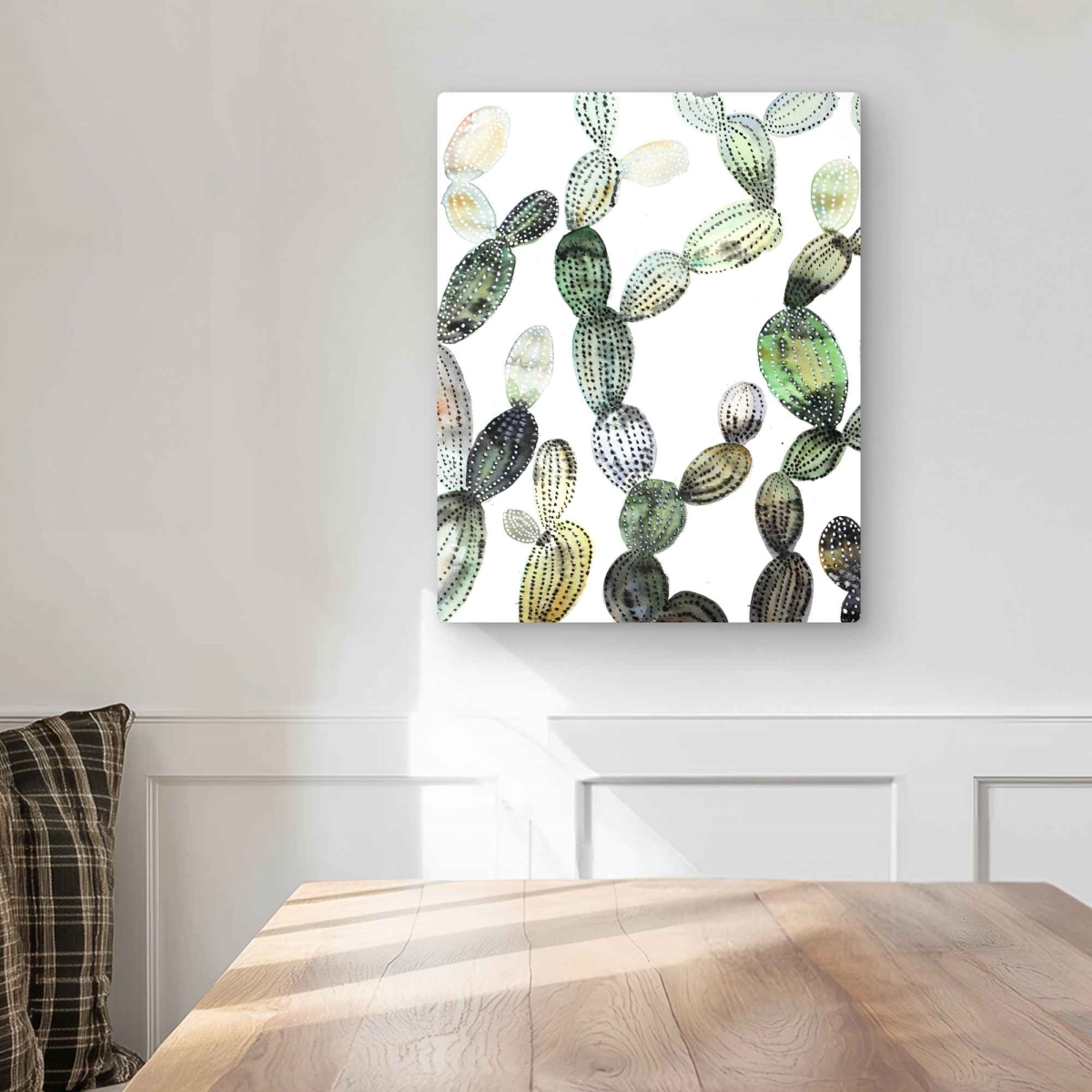 C1MP1620ILXTL6 16 x 20 in. Pattern Opuntia Cactus Wall Art - Green Exotic Metal Print Decor