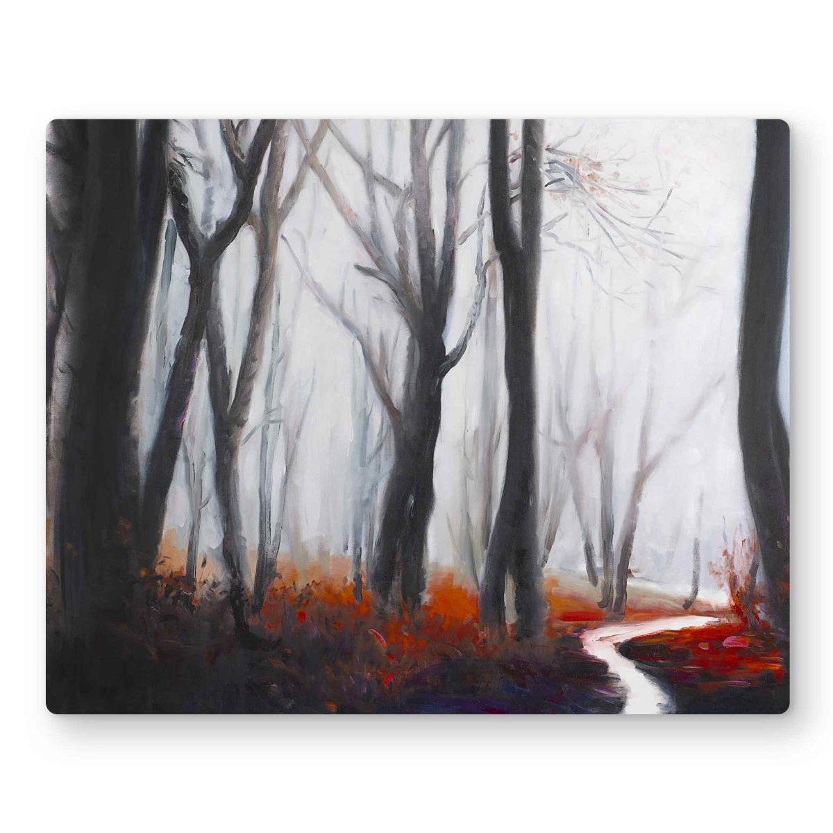 C1MP1620L6EM82 16 x 20 in. Mysterious Forest with Stream Wall Art - Bedroom Red Metal Print