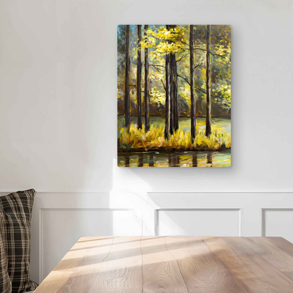 C1MP1620L9Y8D5 16 x 20 in. Trees in the Middle of the Lake - Metal Print Wall Art for Home Decor