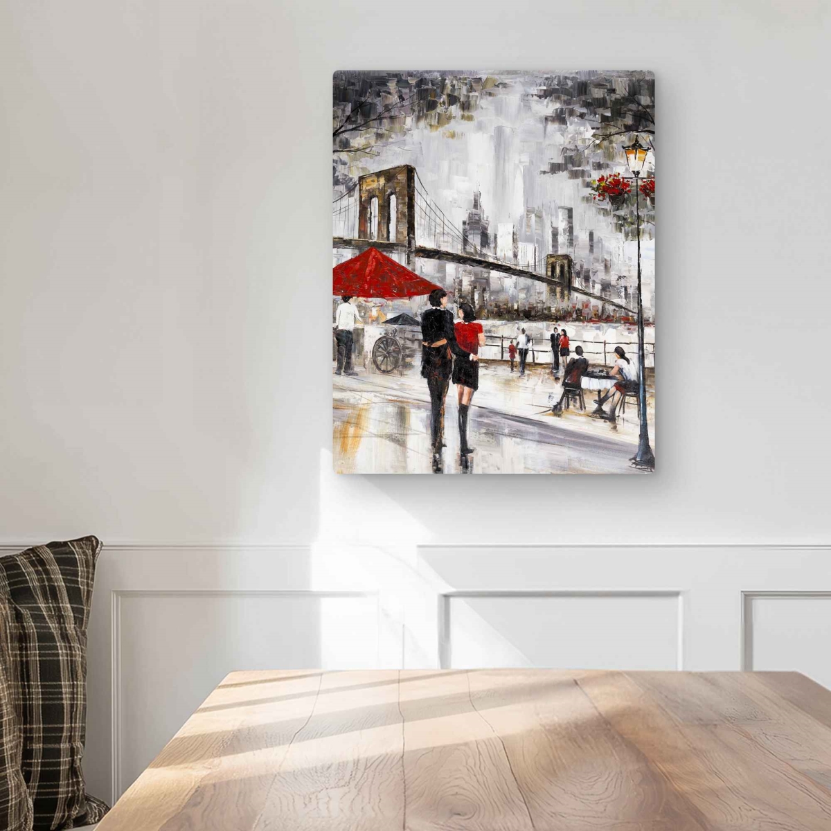 C1MP1620RZ7TPE 16 x 20 in. Couple In York City Metal Print Wall Art - Scenic Home Decor