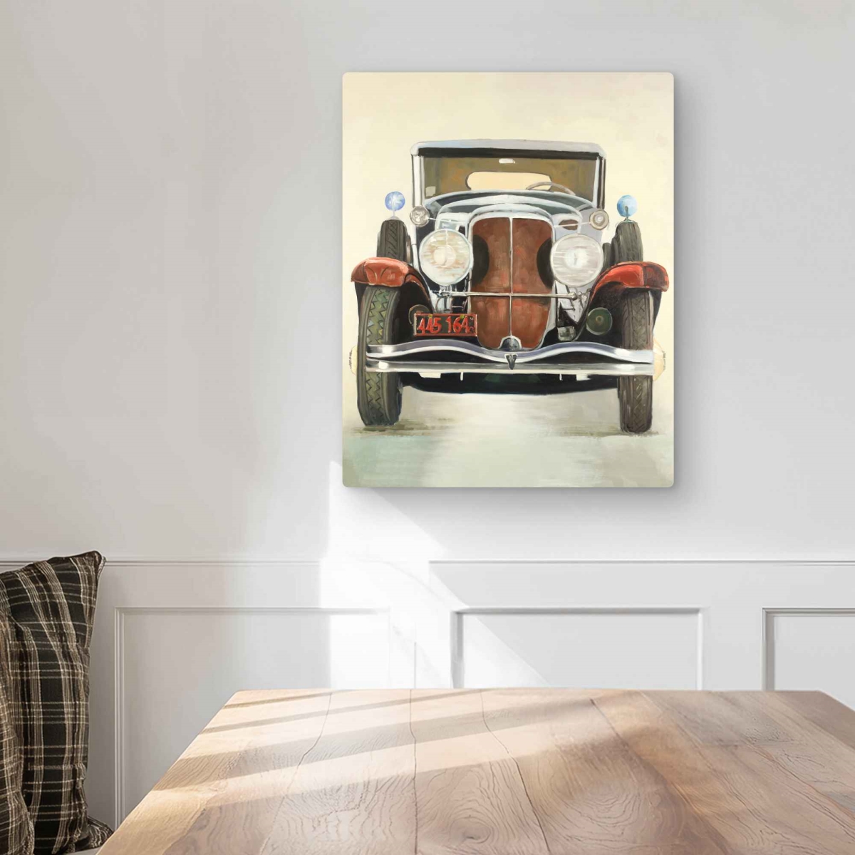 C1MP1620SSEBLT 16 x 20 in. Vintage Luxury Car - Brown Metal Print Wall Art for Man Cave Decor