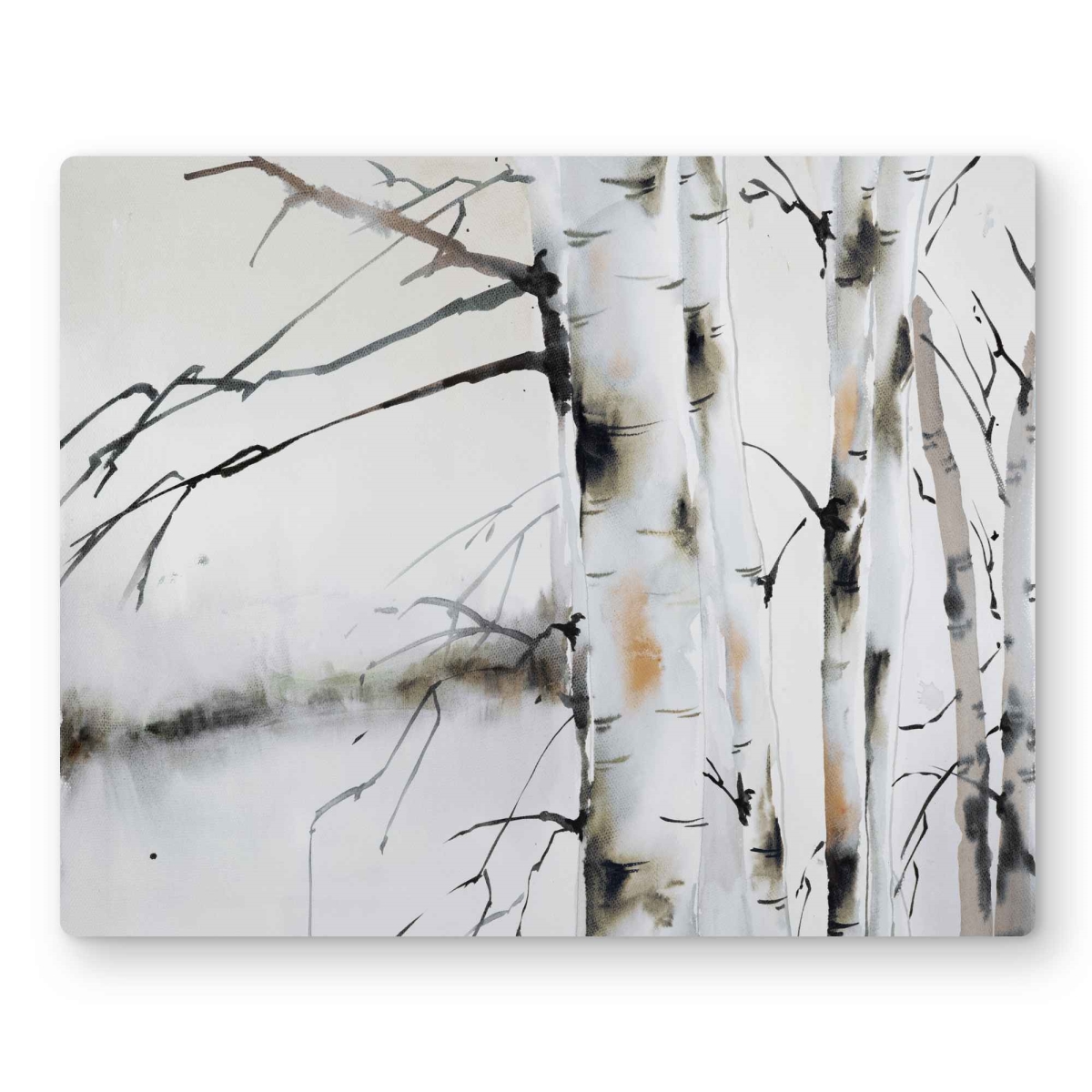 C1MP1620P1ZUFD 16 x 20 in. Winter Birches - Minimalist Trees Metal Print Wall Art for Home Decor