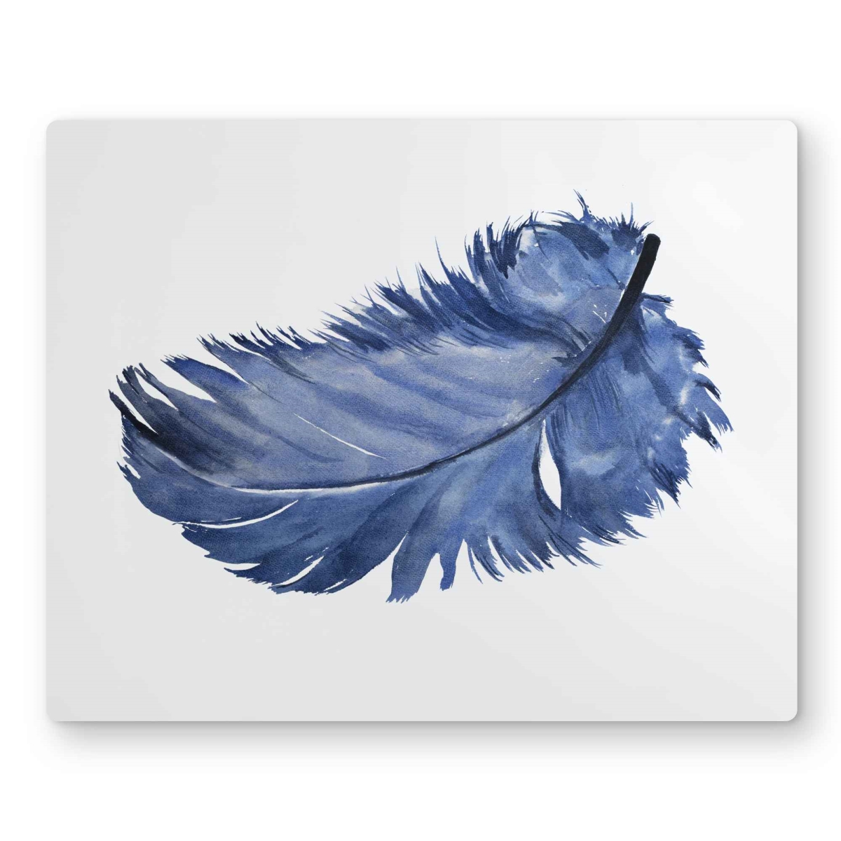 C1MP1620PNYP2P 16 x 20 in. Watercolor Blue Feather - Feathers Office Metal Print Wall Art