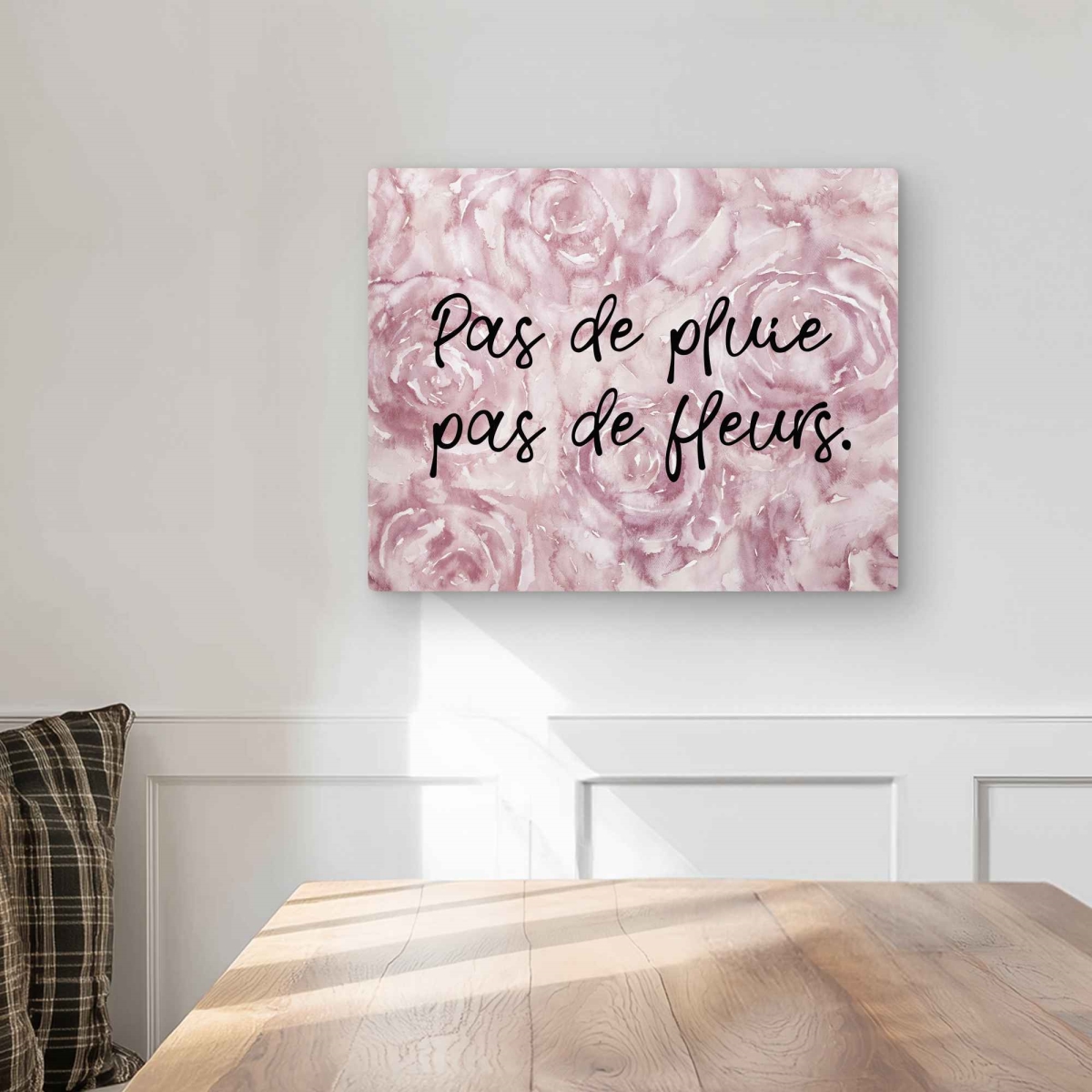 C1MP1620Q2SAP3 16 x 20 in. Pas De Pluie Pas De Fleurs Wall Art - Floral Pink Metal Print Decor