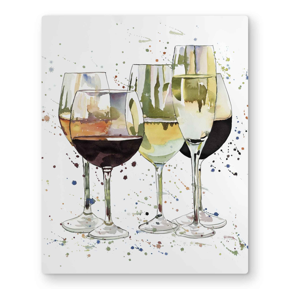 C1MP1620TJ0CMC 16 x 20 in. Beautiful Wine Glasses Wall Art - Holidays Illustrative Metal Print