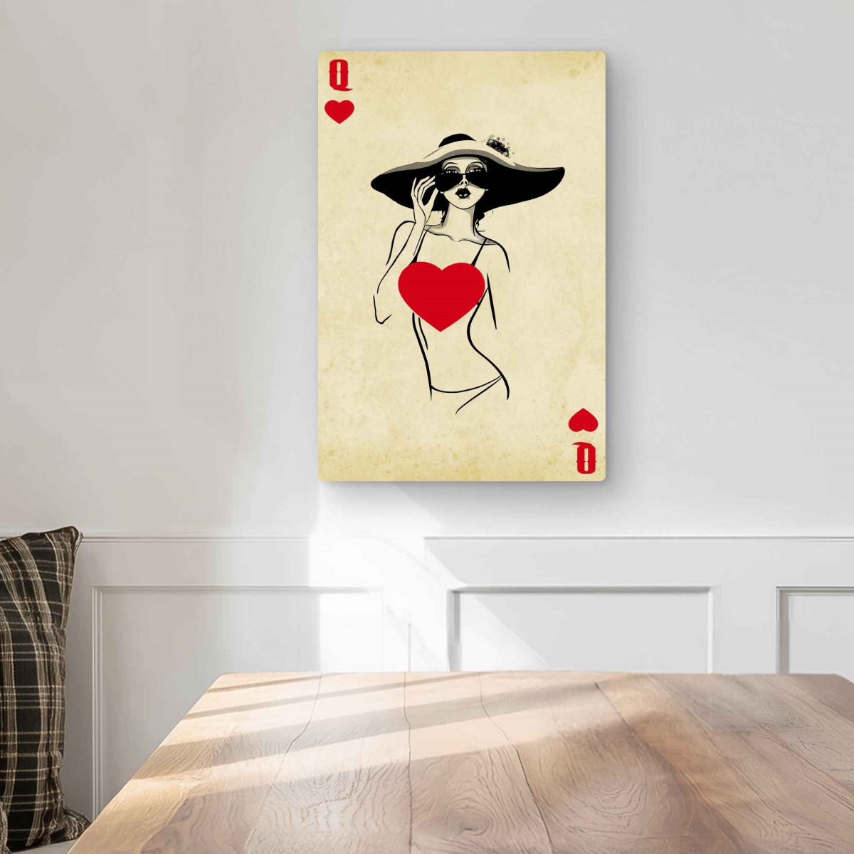 C1MP12188G58E8 12 x 18 in. Queen of Hearts - Vintage Black Metal Print Wall Art for Home Decor