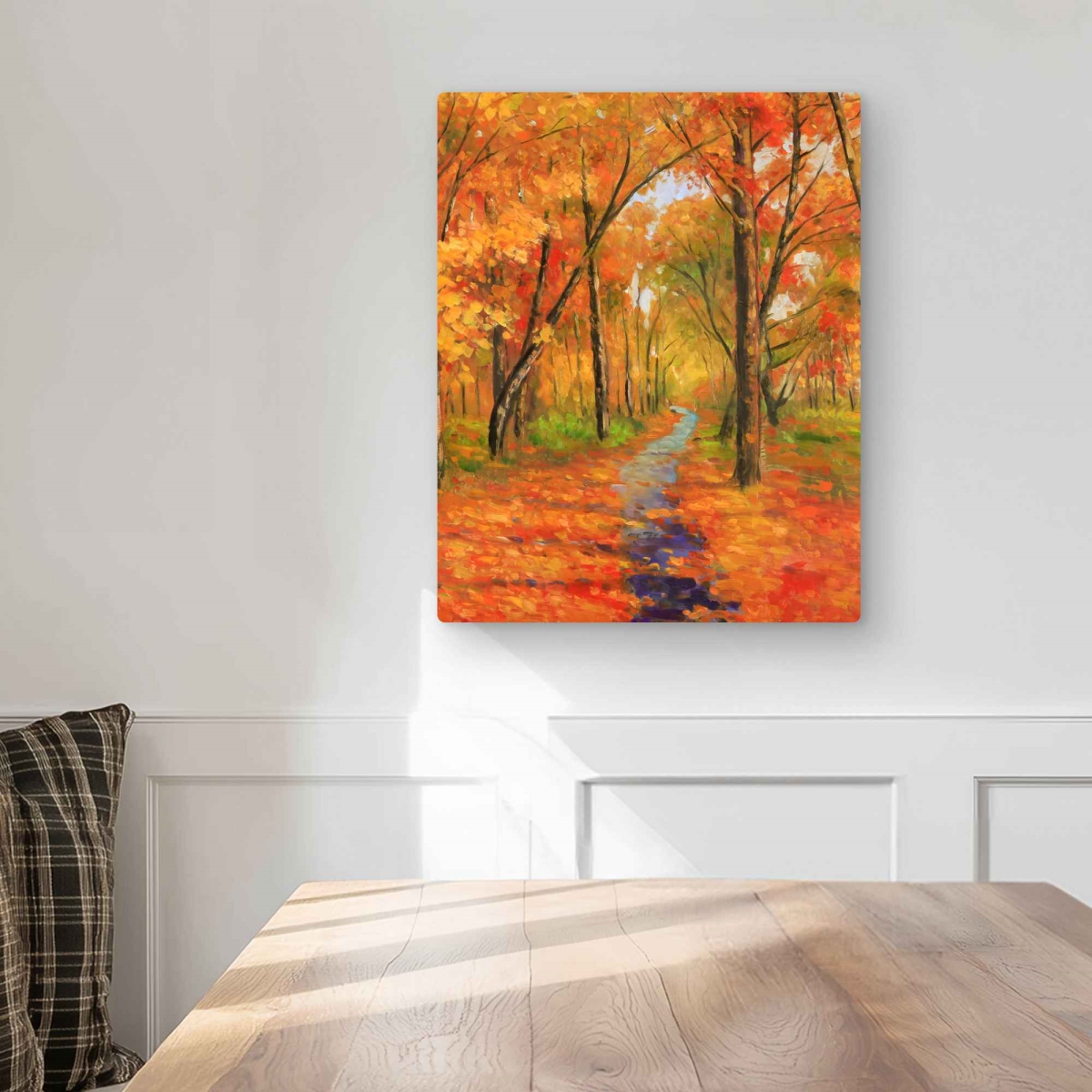 C1MP1620QAA5IR 16 x 20 in. Autumn Trail in the Forest Wall Art - Landscapes Metal Print Decor