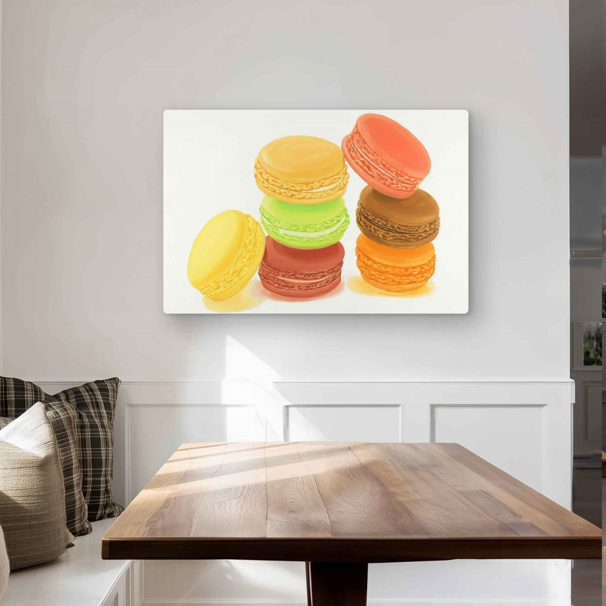 C1MP2436GT6MUW 24 x 36 in. Delicious Macaroons Wall Art - Hyperrealist Still Life Metal Print