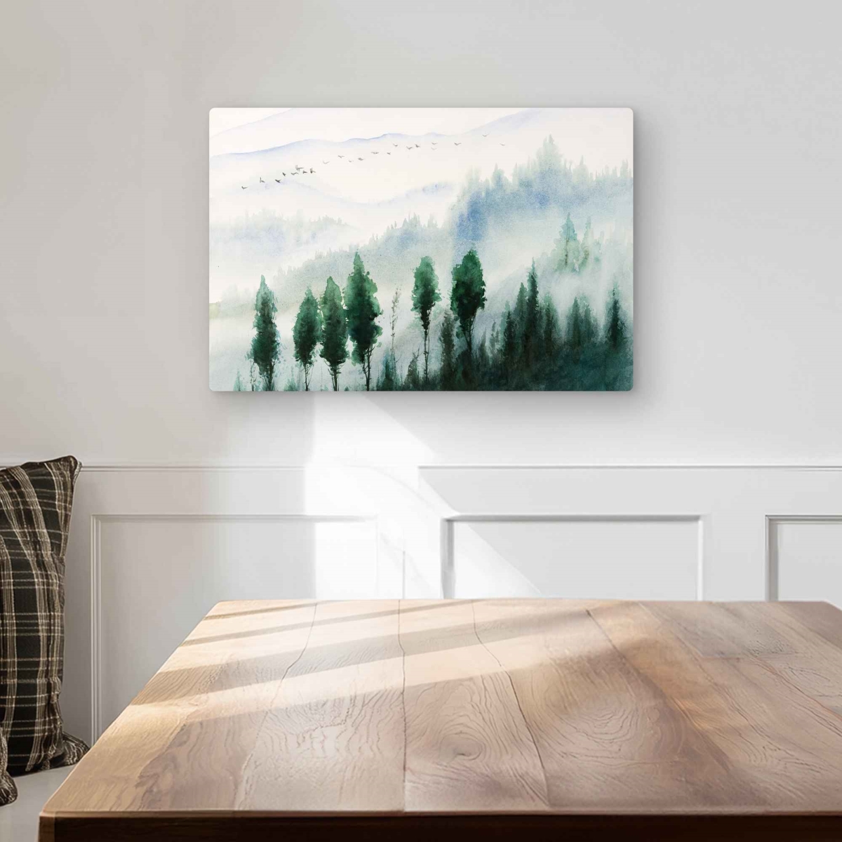 C1MP1218JZJCO9 Landscape In Watercolor Wall Art - Office Illustrative Metal Print - 12 x 18 in.