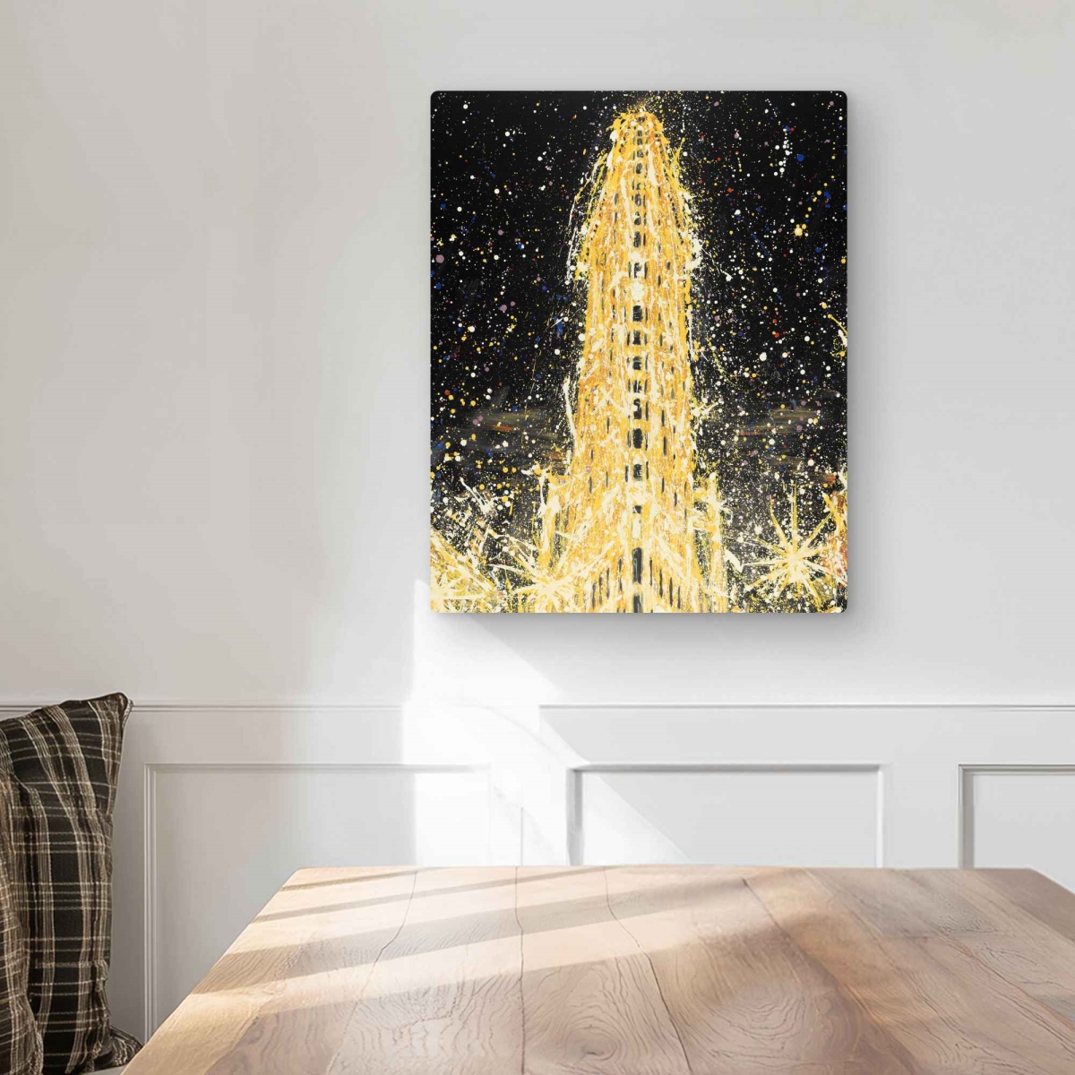 C1MP1620YK39NM 16 x 20 in. Abstract Flatiron Building Metal Print Wall Art - Contemporary Decor