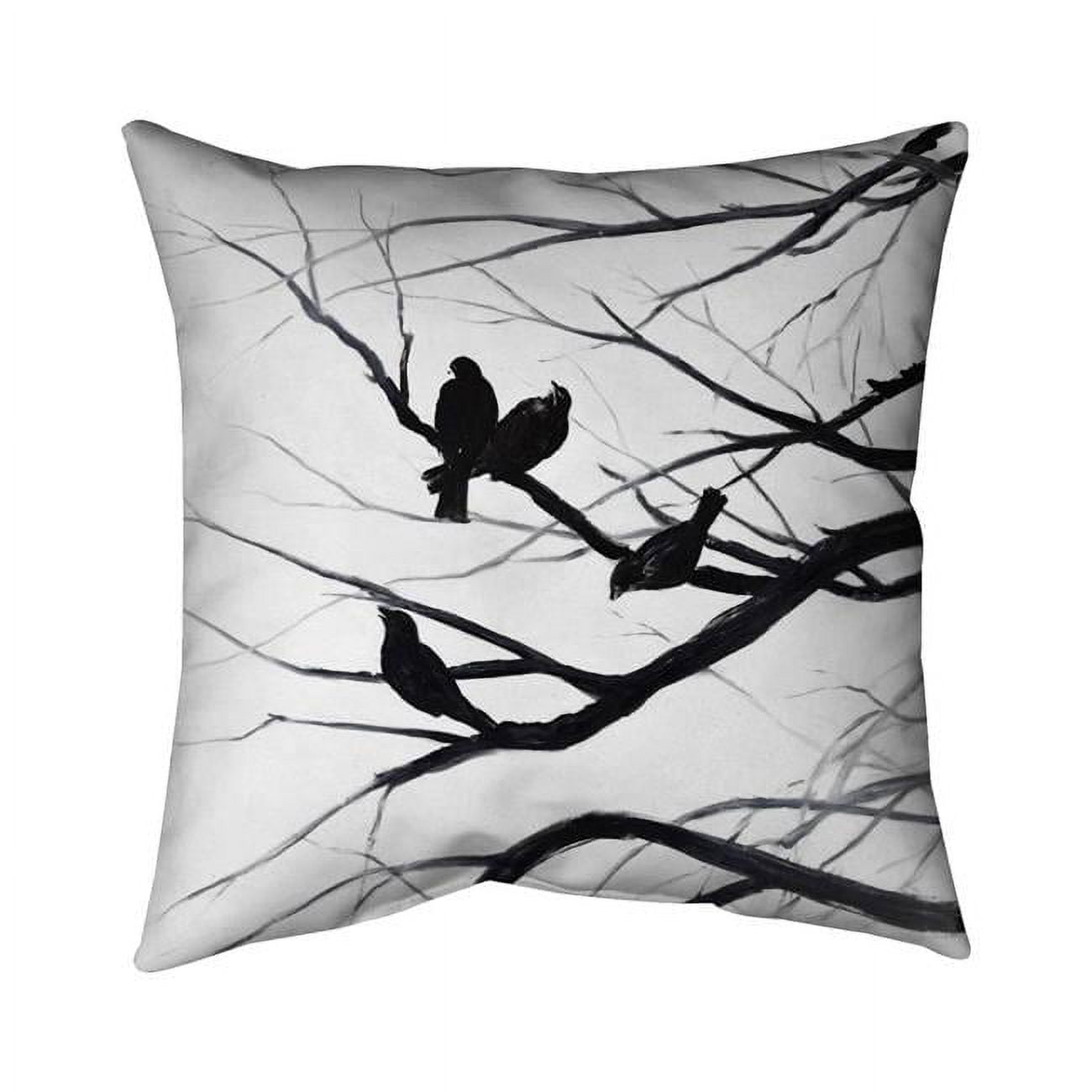 26 x 26 in. Birds & Branches Silhouette-Double Sided Print Indoor Pillow