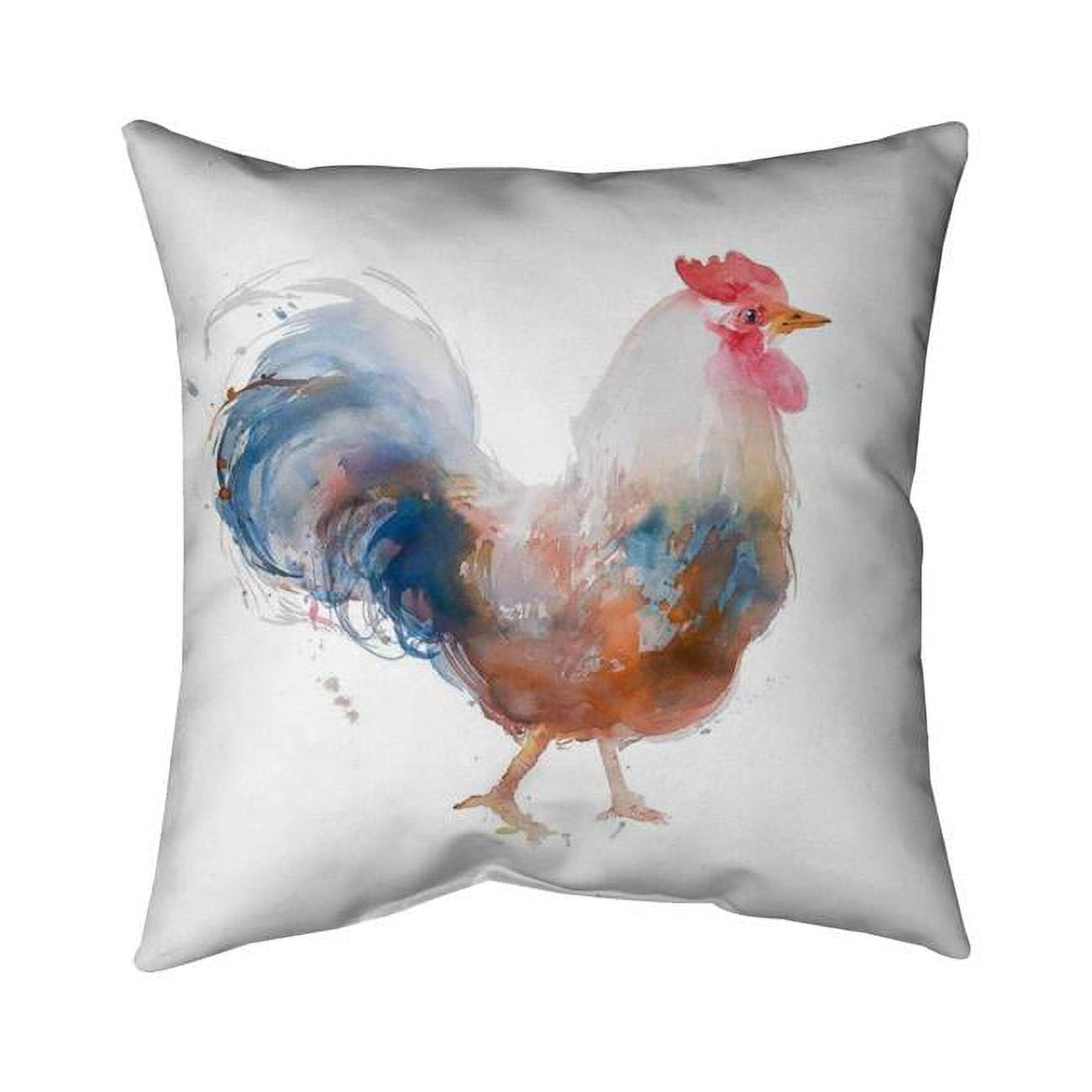 26 x 26 in. Watercolor Rooster-Double Sided Print Indoor Pillow