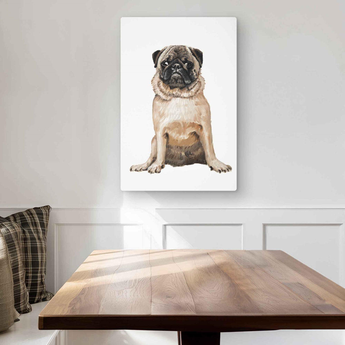 C1MP2030QVQH3P 20 x 30 in. Pug - Illustrative Dog Metal Print Wall Art - Unique Art