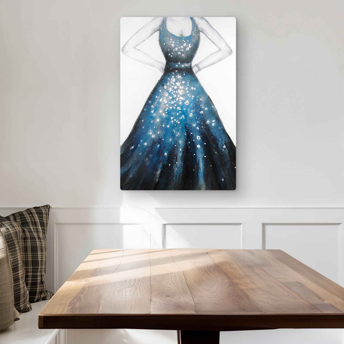 C1MP2030QZ3R76 20 x 30 in. Blue Princess Dress Wall Art - Clothes Blue Metal Print