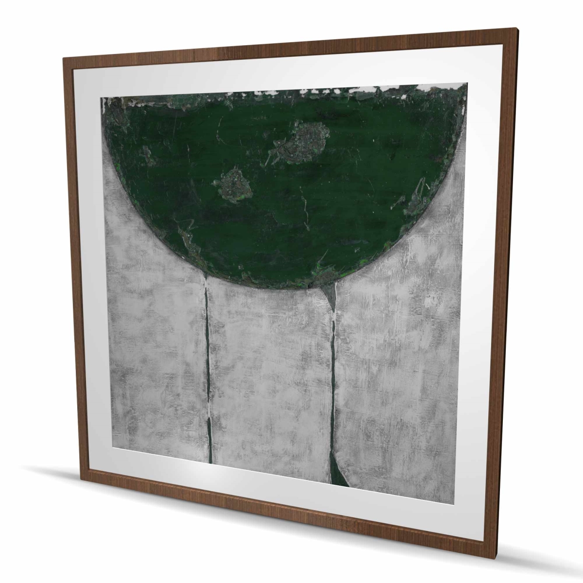 C1FM4848CPJLRT Green Half Circle - Framed Matted Print Wall Art for Home Decor - 48 x 48 in.