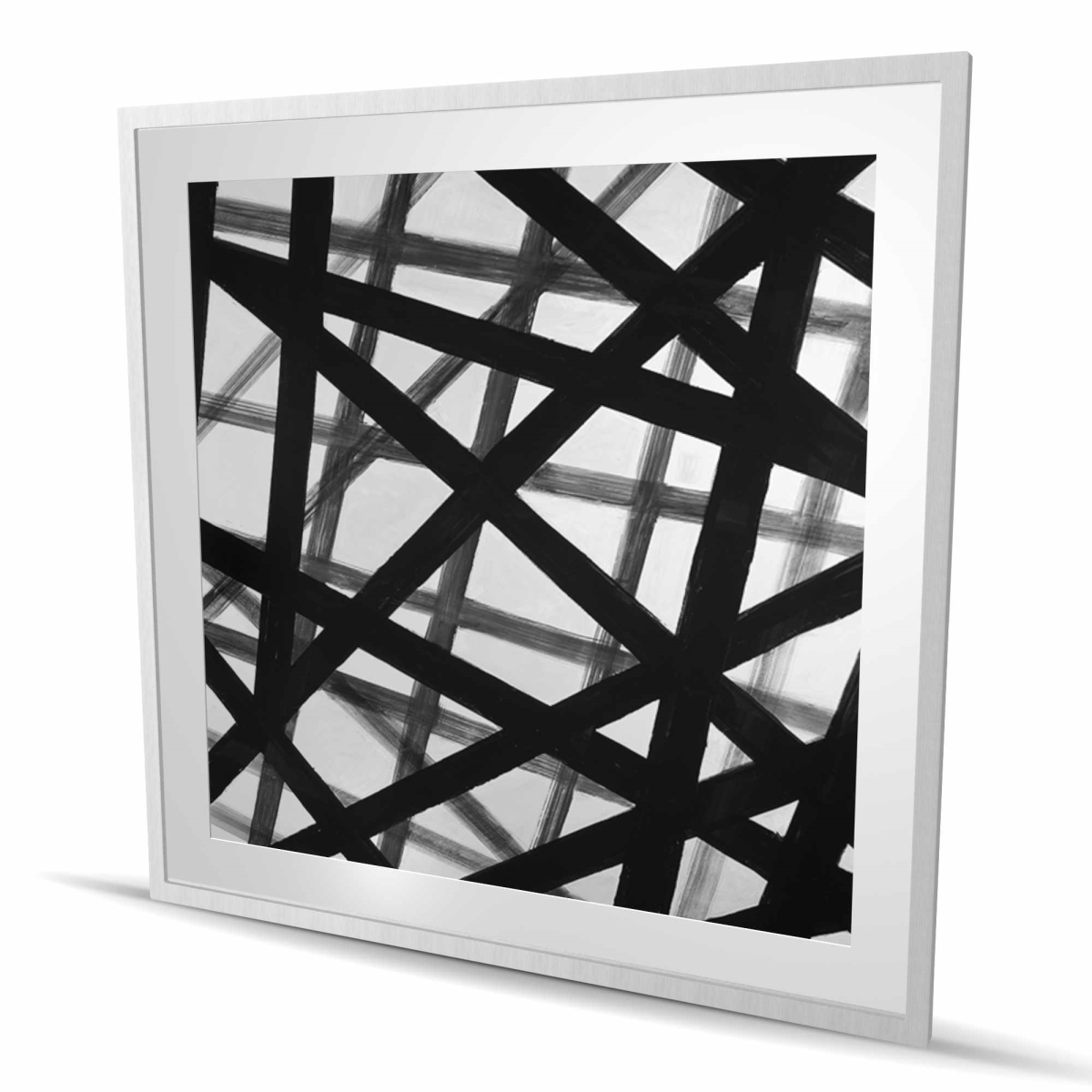 C1FM4848JESIER Abstract Bold Lines - Framed Matted Print Wall Art for Home Decor - 48 x 48 in.