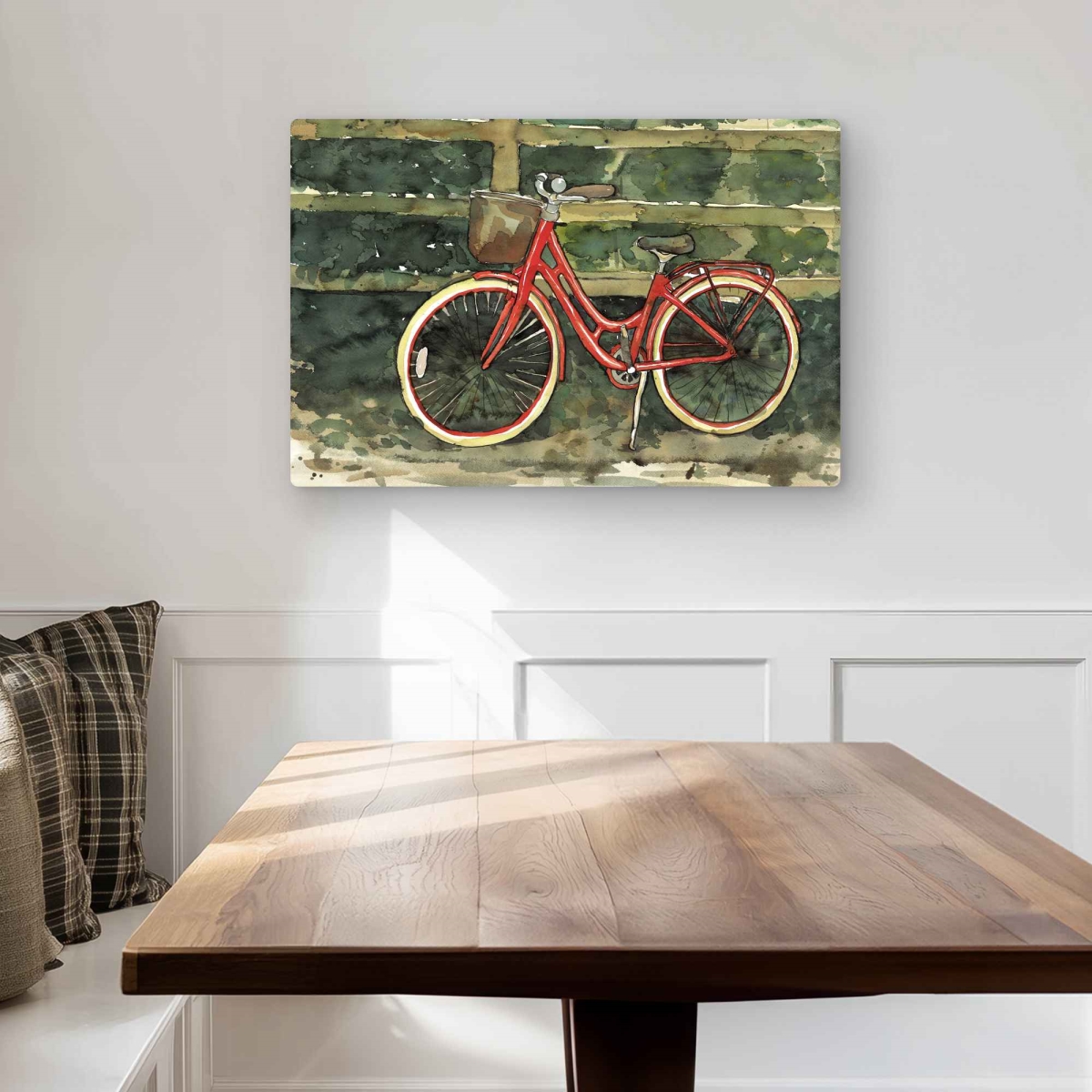 C1MP2030SAGV1T 20 x 30 in. Riding in the Woods Bicycle Metal Print Wall Art - Scenic Home Decor