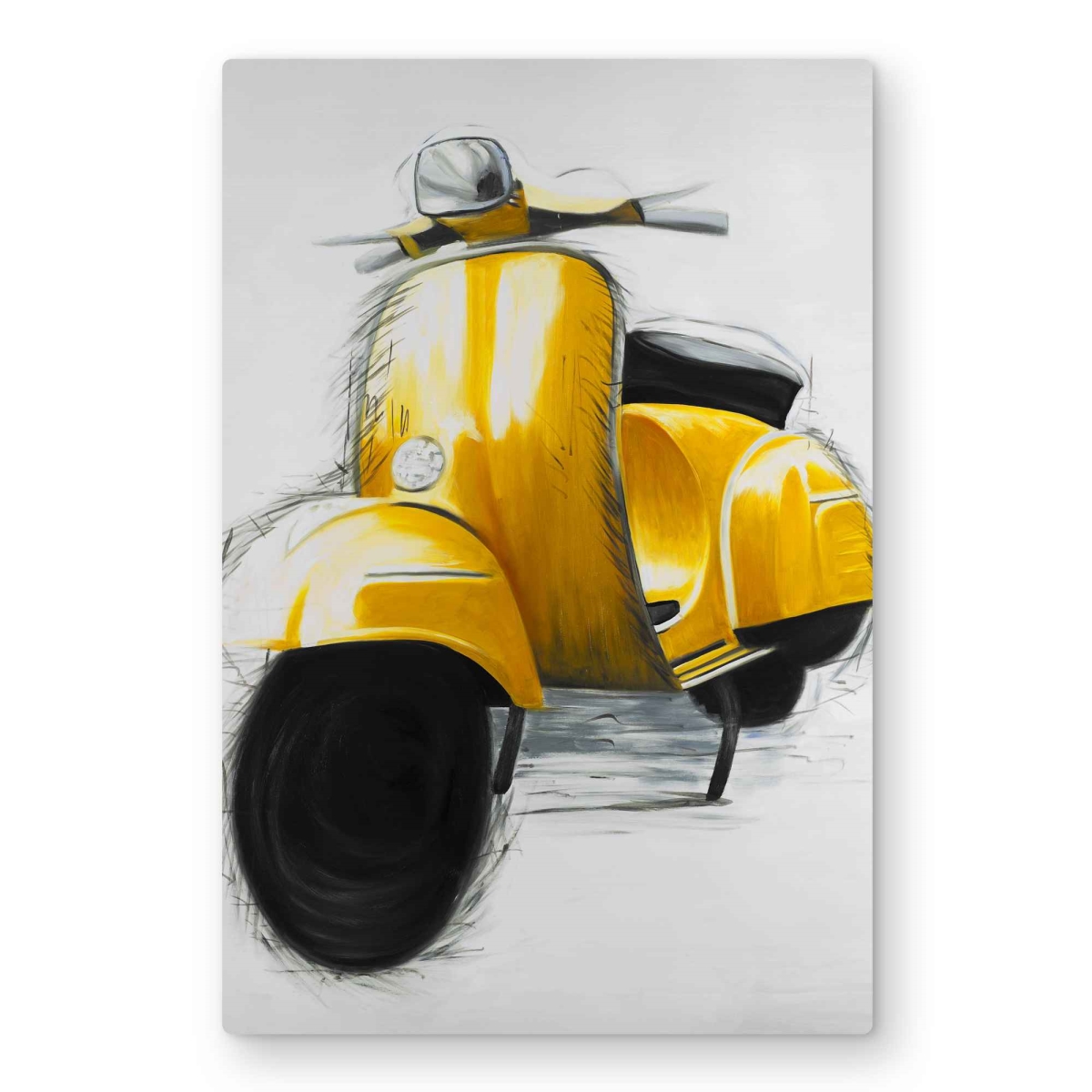 C1MP2030SKNCIZ 20 x 30 in. Yellow Italian Scooter Wall Art - Living Room Metal Print