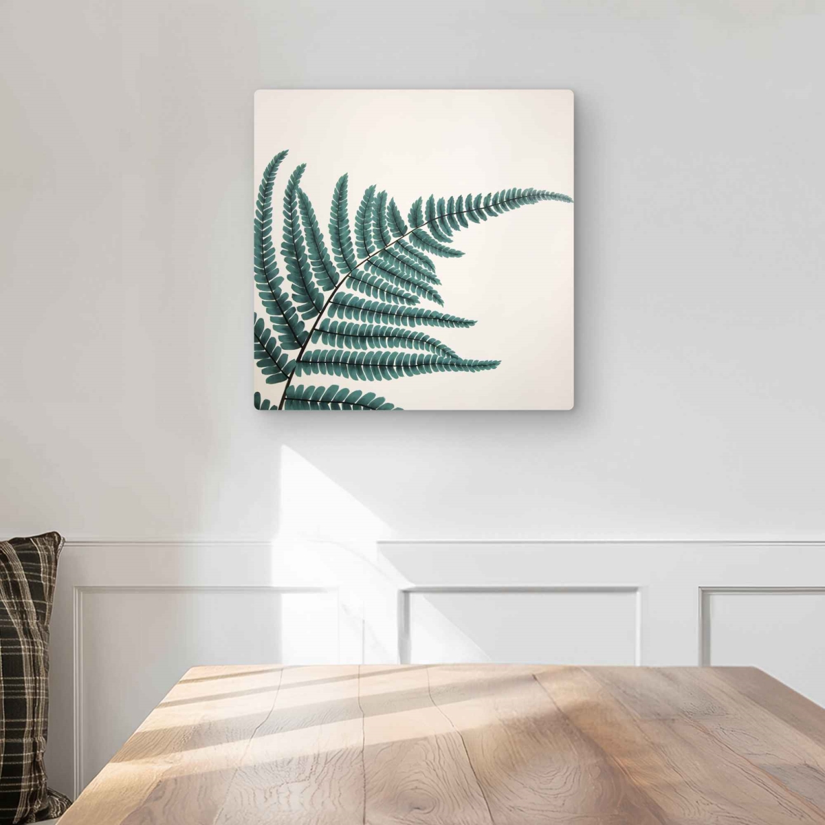 C1MP1616XL0T5Q 16 x 16 in. Fern - Floral Beige Metal Print Wall Art for Elegant Home Decor