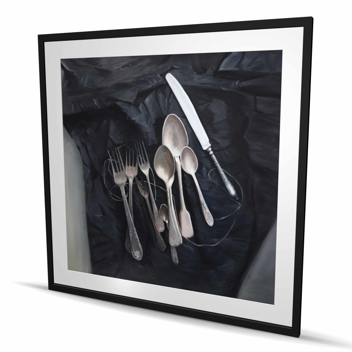C1FM4848QUUGEN 48 x 48 in. Vintage Cutlery Vintage Still Life Framed Print Wall Art - Home Decor