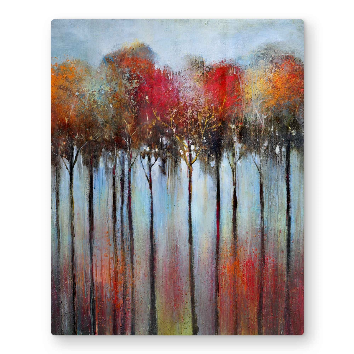 C1MP16201AUUDB 16 x 20 in. Abstract & Colorful Forest - Metal Print Wall Art for Home Decor
